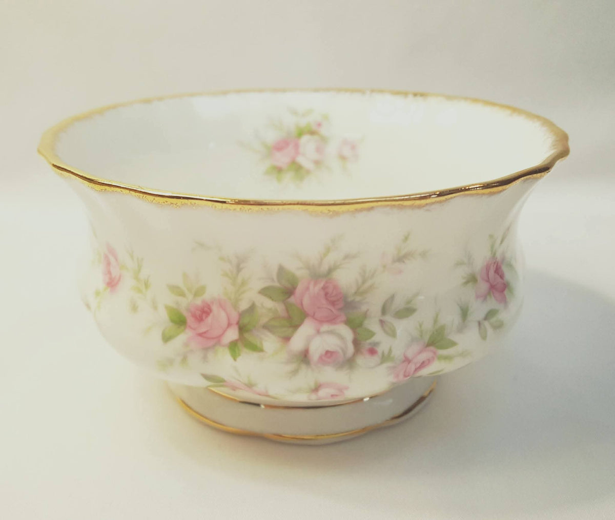 Royal Albert | Victoriana Rose | Cake Plate, Milk Jug & Sugar Bowl | Three-Piece Serving Grouping | Pattern Copyright 1966