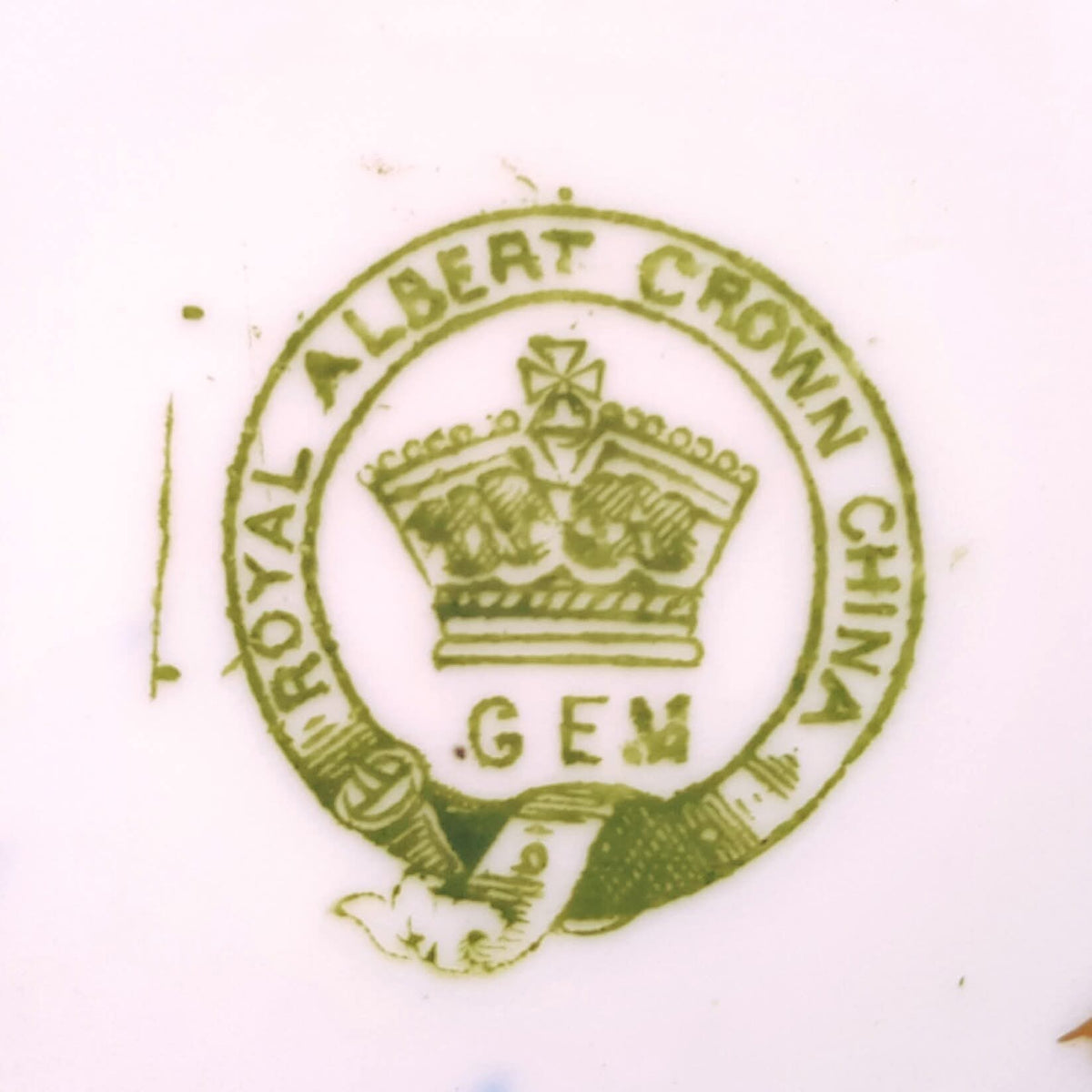 Royal Albert Crown China | 'Gem' Shape | Hand-Painted Cobalt, Gold Scrollwork & Floral Trio | Circa 1905–1907 | Mint Unused Condition