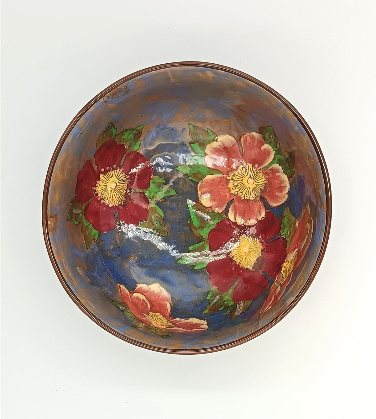 Royal Doulton | Wild Rose (D6227) | Winchester Footed Bowl | Hand-Painted Earthenware | Burslem, England, c.1940s