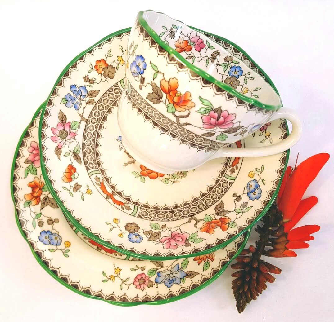 Copeland Spode | Chinese Rose | Two Trios | Rd No 629,599 | Circa 1913–1940s