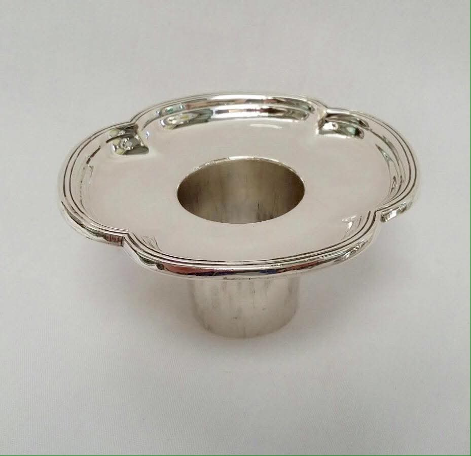 Pair of Sterling Silver Candlesticks — Baluster Column on Quatrefoil Base — Sheffield 1834, L P & Co — William IV