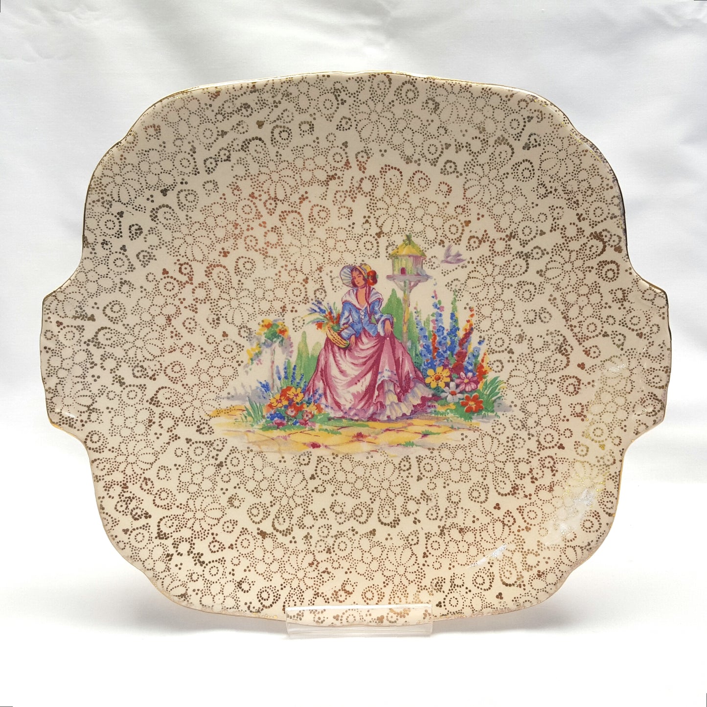Vintage H & K Tunstall ‘Crinoline Lady’ Chintz Large Cake Plate