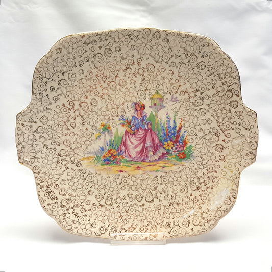 Vintage H & K Tunstall ‘Crinoline Lady’ Chintz Large Cake Plate