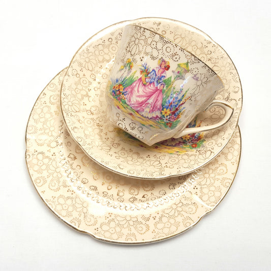 Vintage H & K Tunstall ‘Crinoline Lady’ Chintz Trio