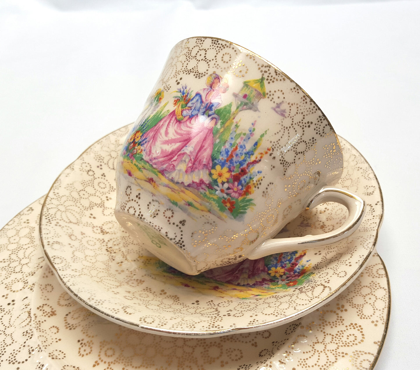 Vintage H & K Tunstall ‘Crinoline Lady’ Chintz Trio