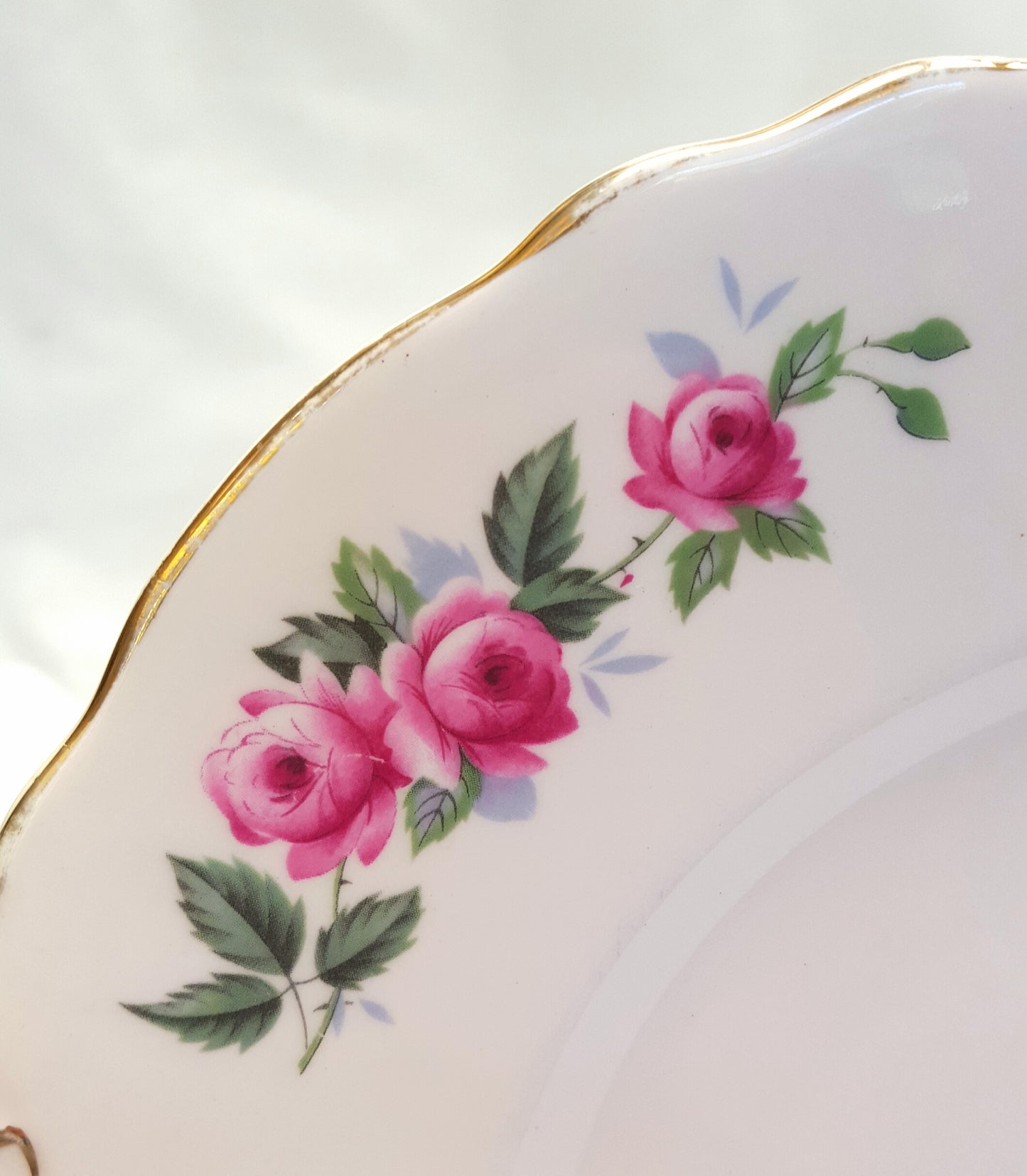 Beautiful Vintage Colclough Large Cake Plate – Soft Pink with Rose Design