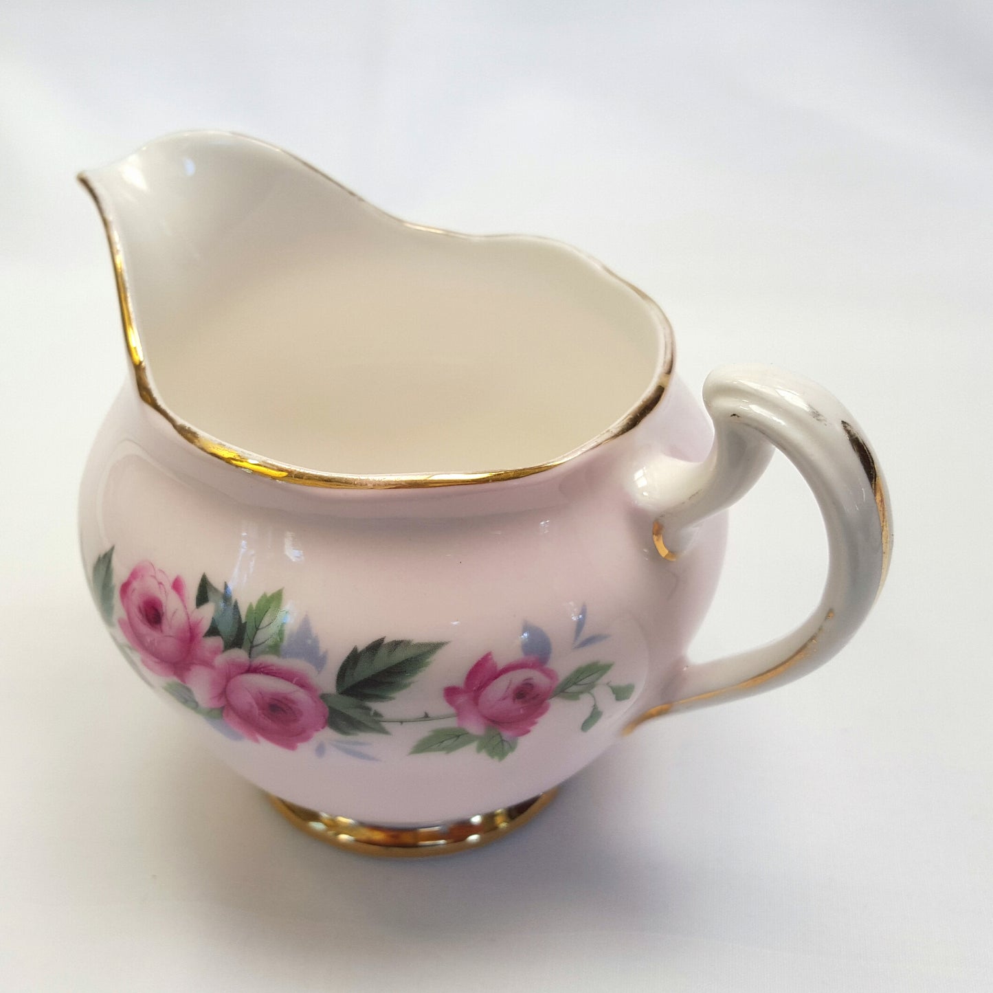 Vintage Colclough Bone China Milk Jug – Soft Pink with Rose Design
