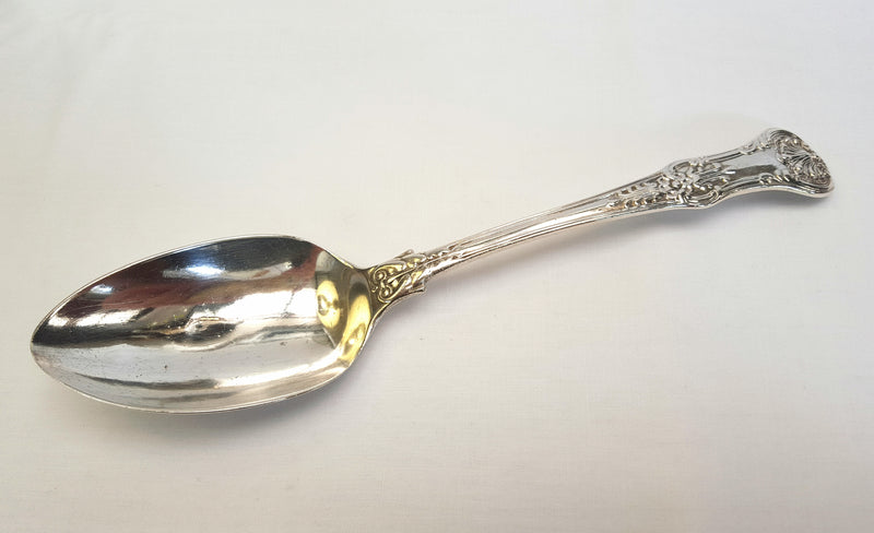Antique Hallmarked Sterling Silver King's pattern Serving Spoon