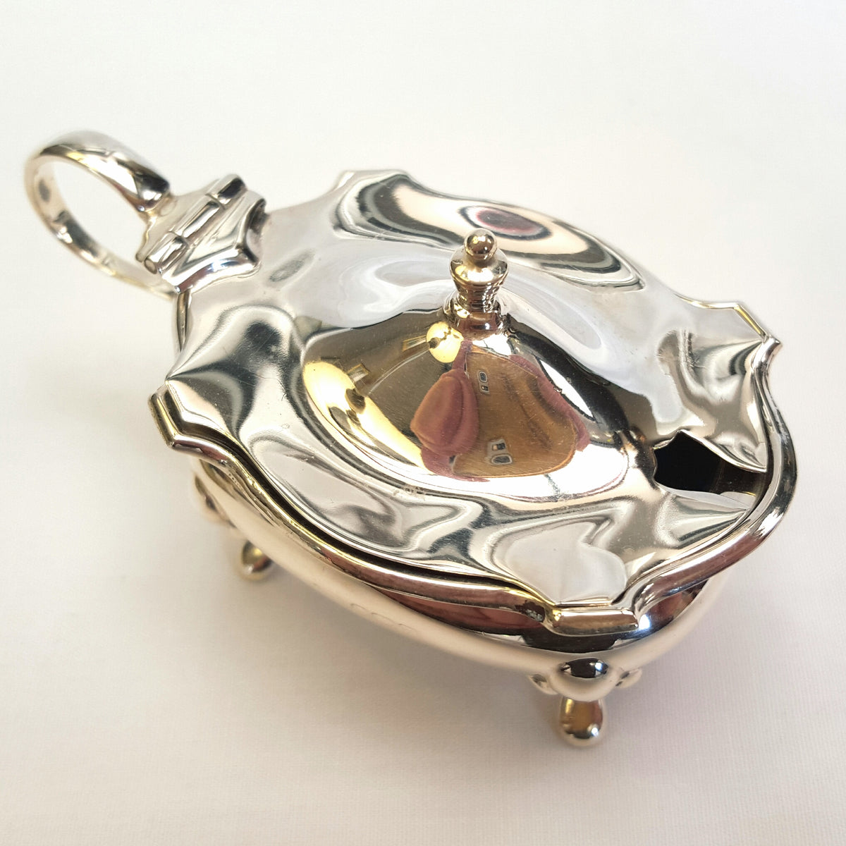 Antique Hallmarked Sterling Silver  Lidded Salt Cellar