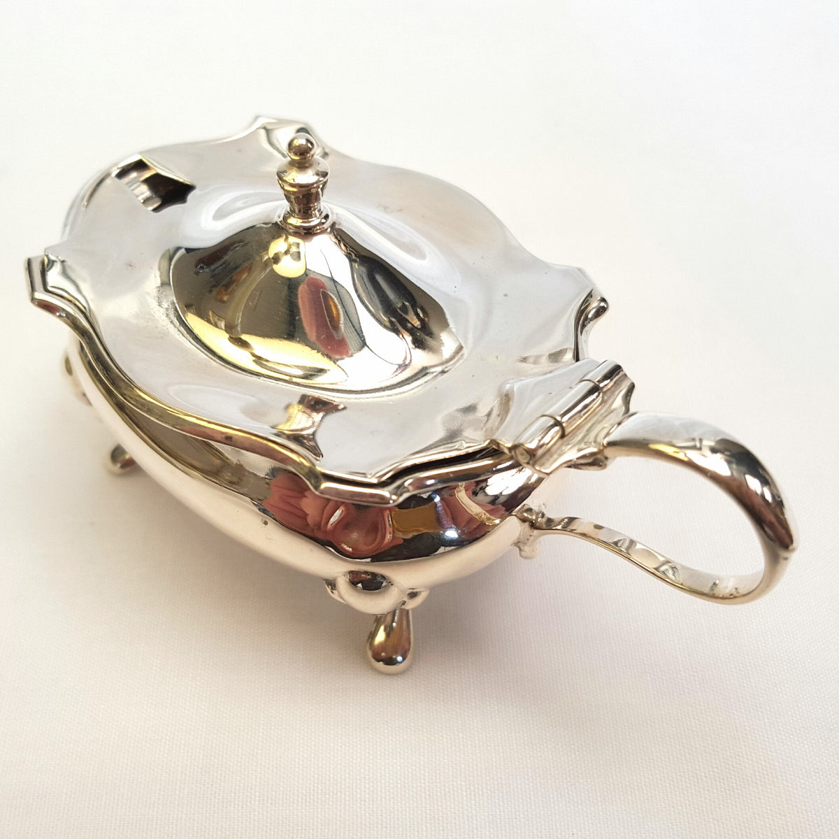 Antique Hallmarked Sterling Silver  Lidded Salt Cellar