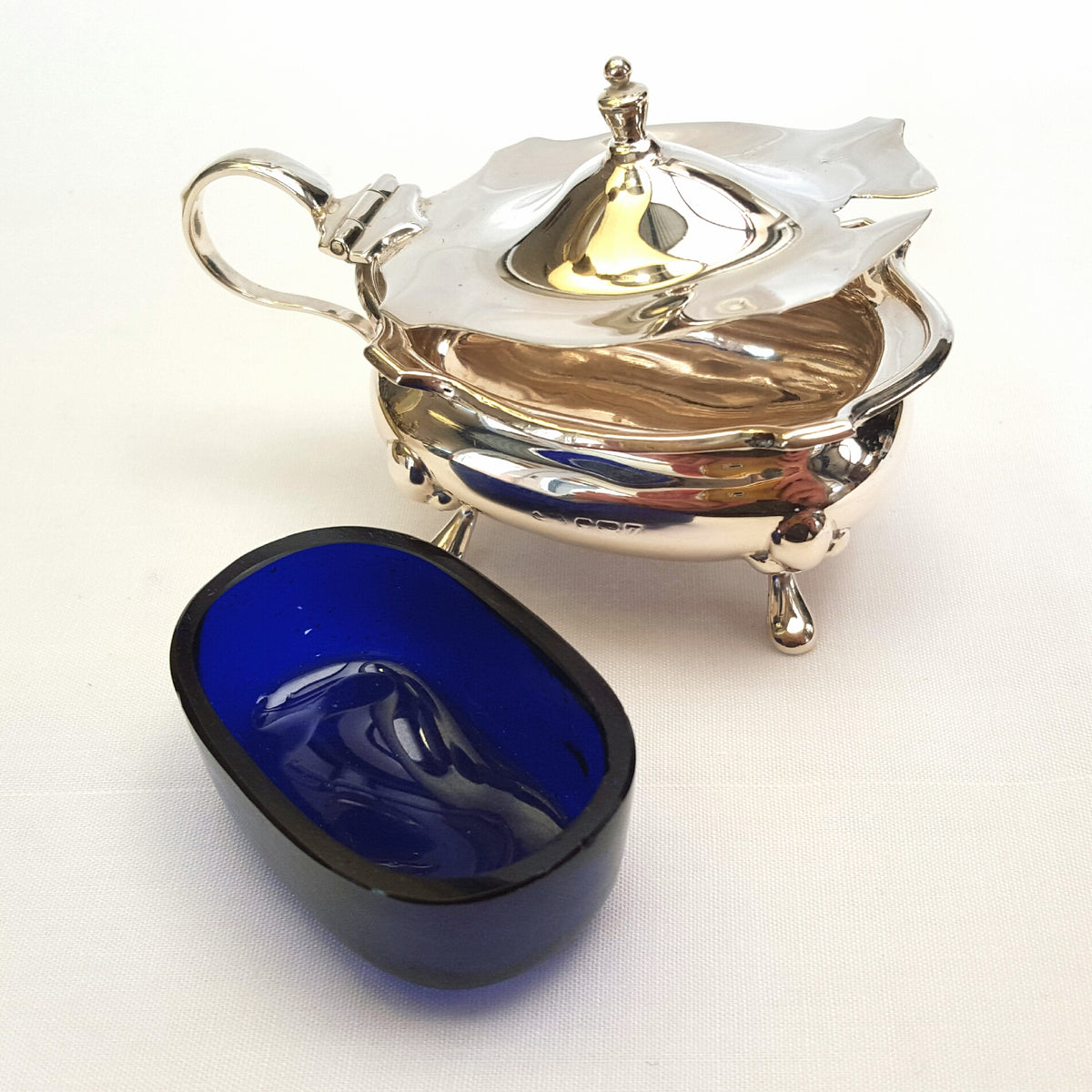 Antique Hallmarked Sterling Silver  Lidded Salt Cellar