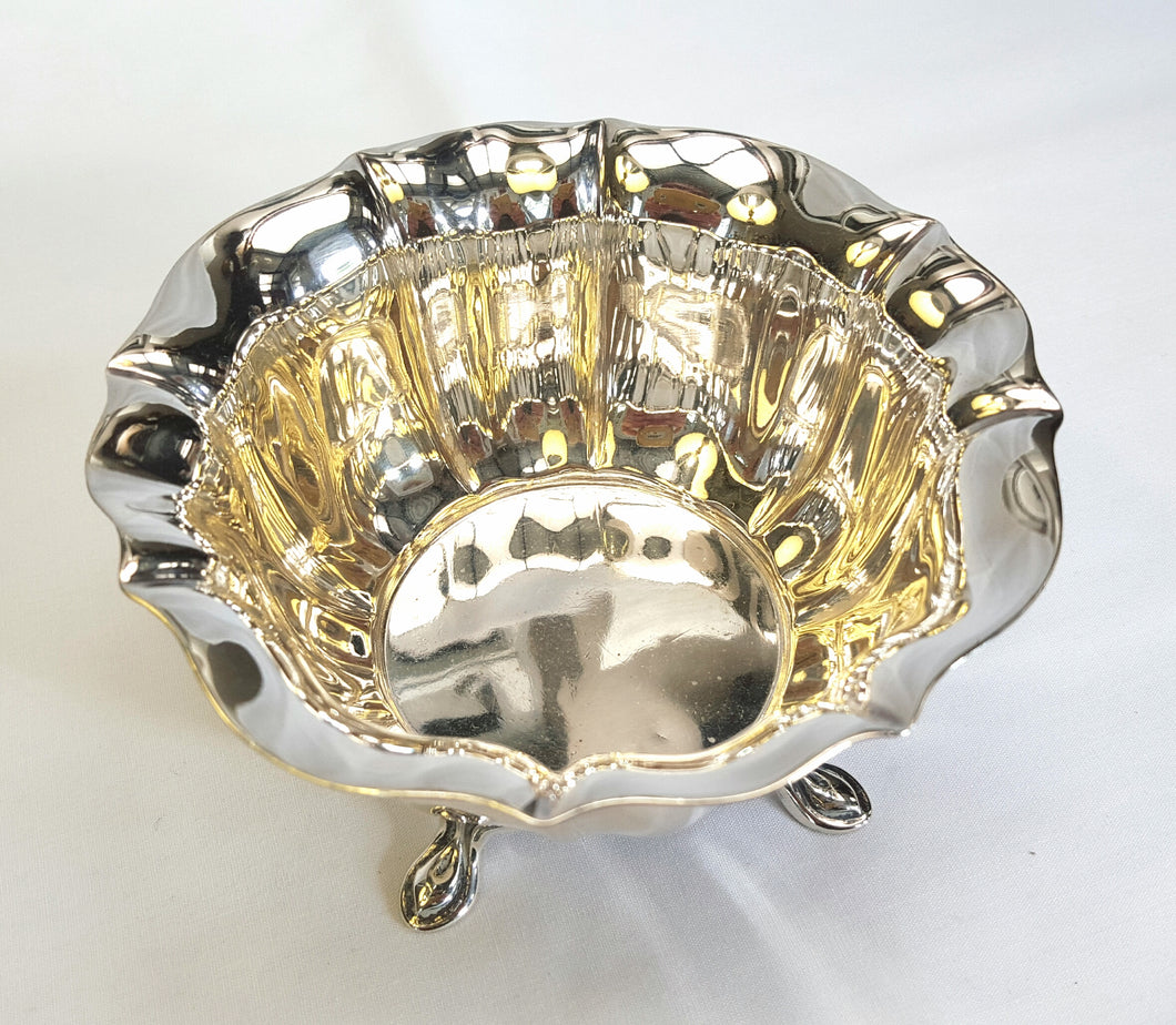 Hallmarked sterling silver open sugar bowl