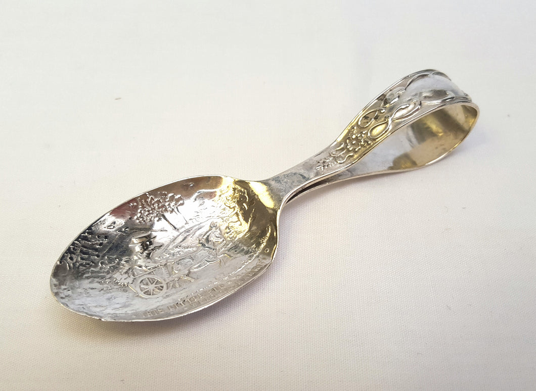 Hallmarked sterling silver baby feeding spoon