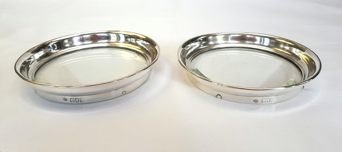 Pair of Hallmarked Sterling Silver Wine/Champagne Coasters