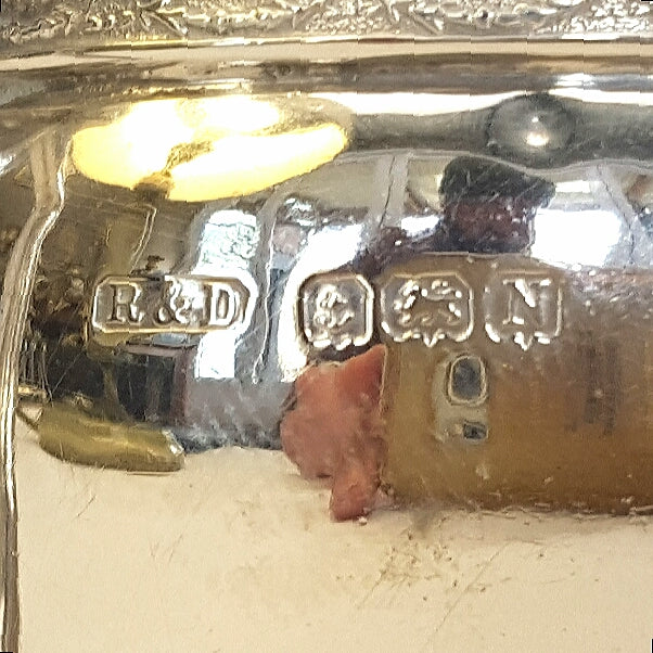 Hallmarked Sterling Silver Lidded Salt Cellar with Spoon