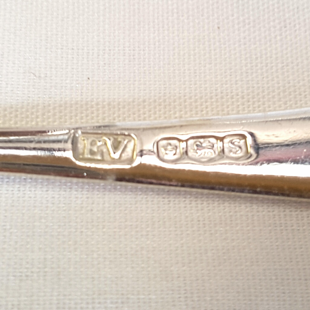 Hallmarked Sterling Silver Lidded Salt Cellar with Spoon