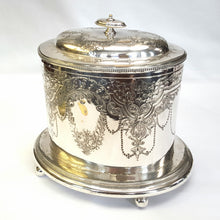 Load image into Gallery viewer, Antique Victorian silver plated biscuit barrel
