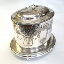 Load image into Gallery viewer, Antique Victorian silver plated biscuit barrel
