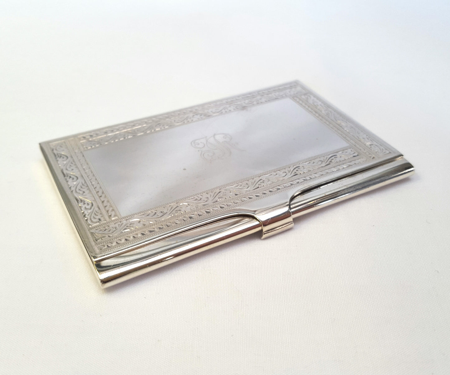 Sterling Silver 925 Hand-Engraved Card Holder