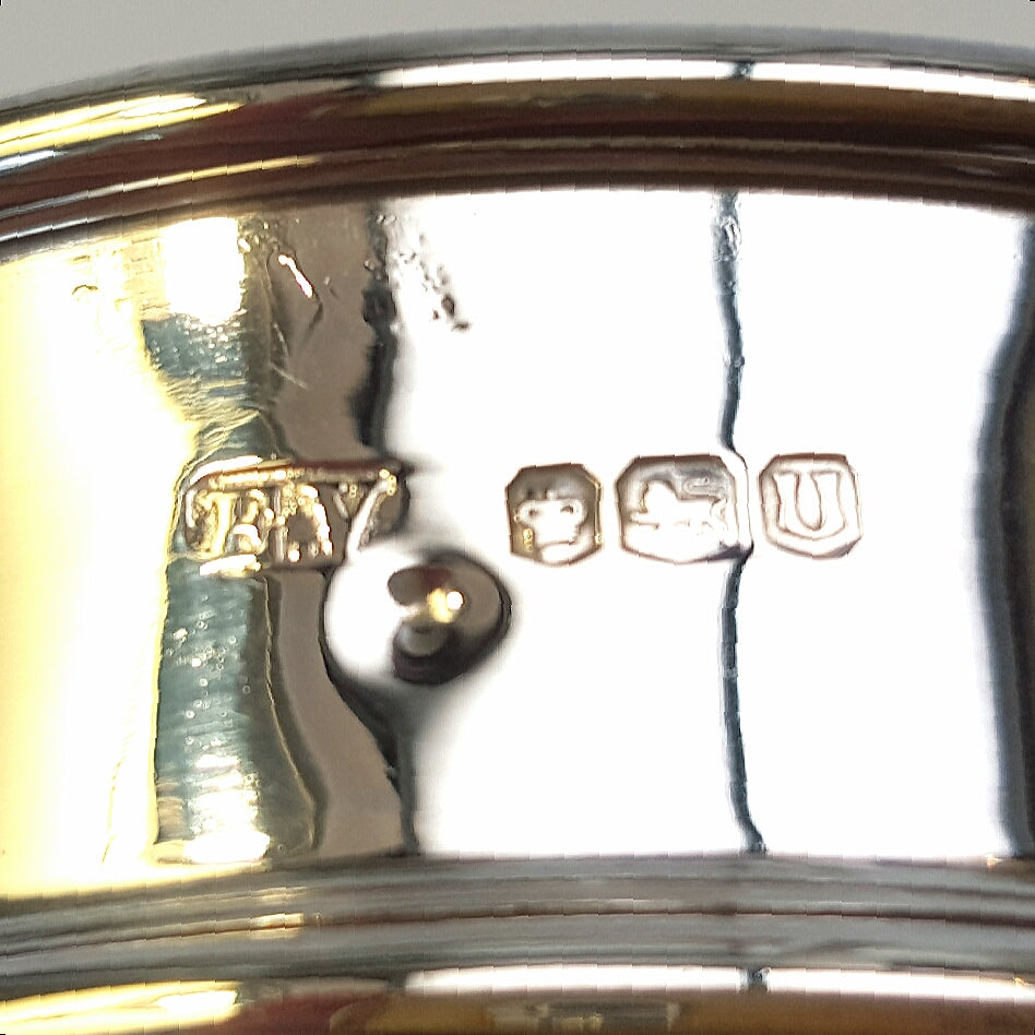 Hallmarked Sterling Silver Tea Strainer & Bowl Set