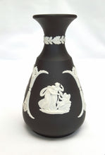 Load image into Gallery viewer, Black basalt Jasperware bud vase by Wedgwood
