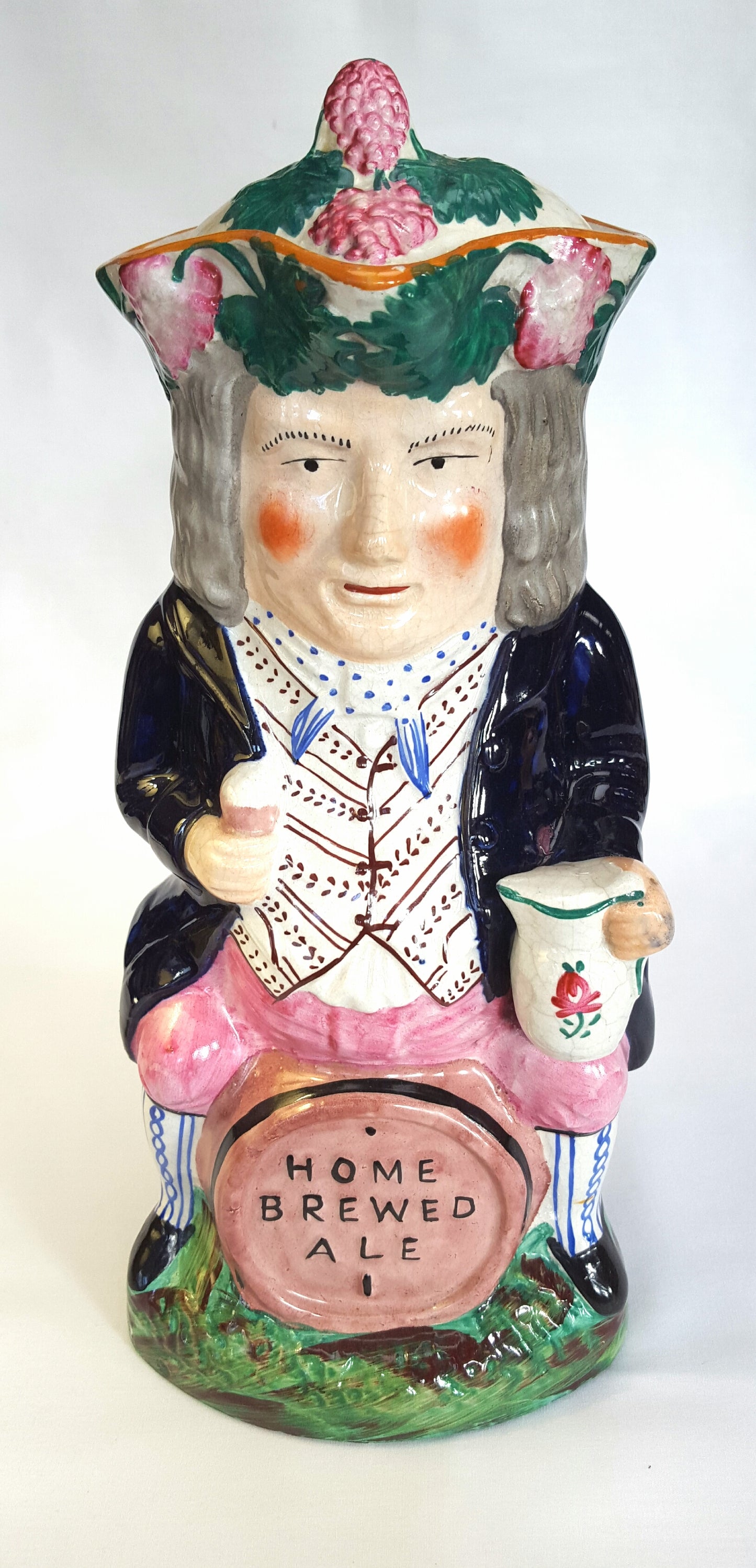 Collectable 19th Century Staffordshire Pottery Toby Jug – “Home Brewed Ale”