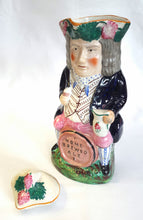 Load image into Gallery viewer, Antique Staffordshire pottery Toby jug
