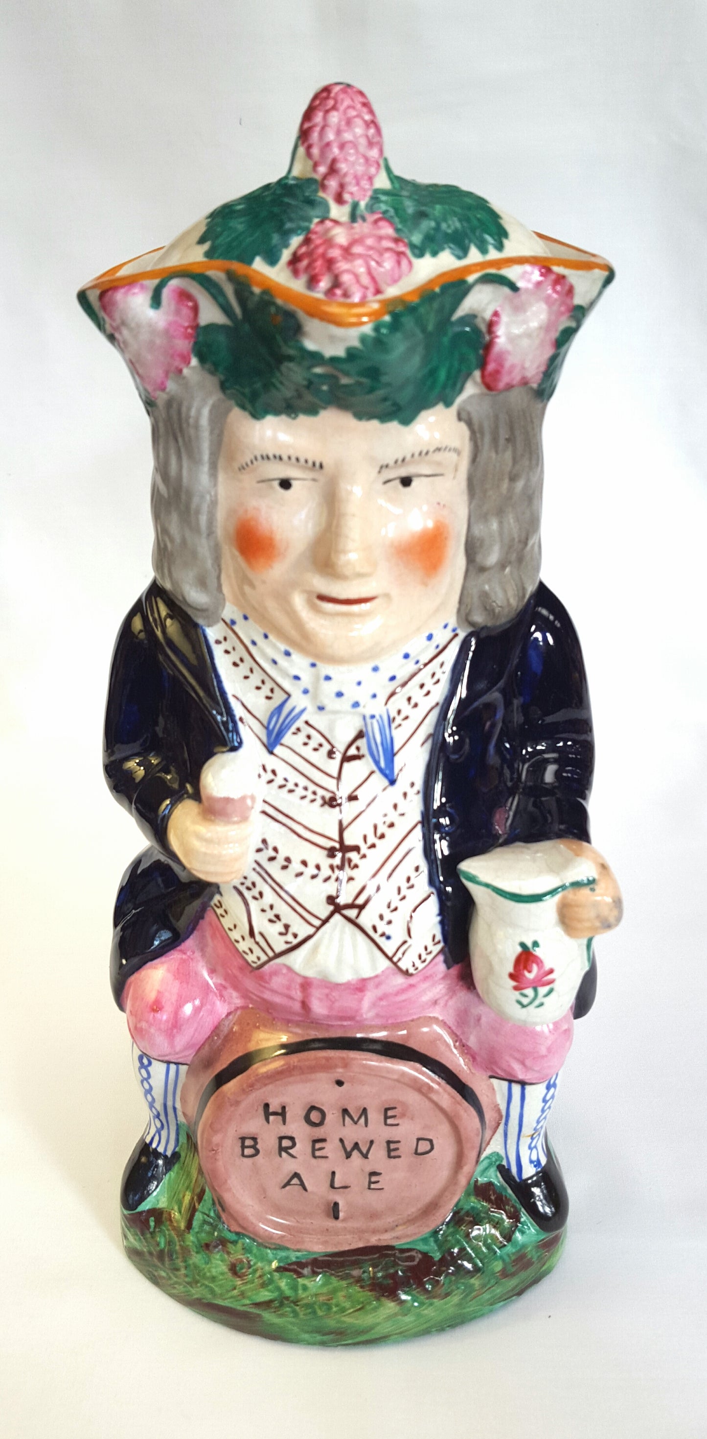 Collectable 19th Century Staffordshire Pottery Toby Jug – “Home Brewed Ale”