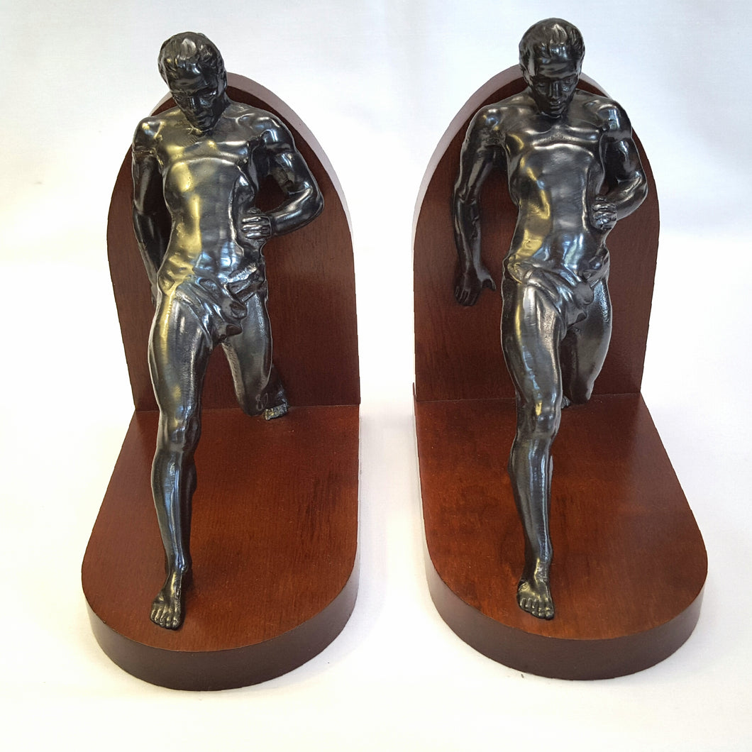 Set of Art Deco spelter bookends