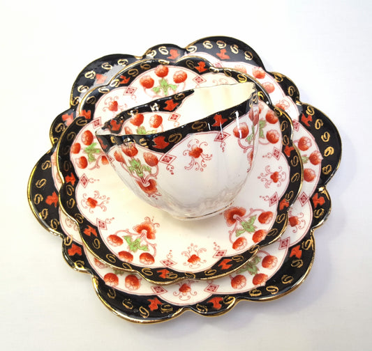 Rare Antique Mayer & Sherratt Fine Bone China Trio – Circa 1906–1920, Stoke-on-Trent, England
