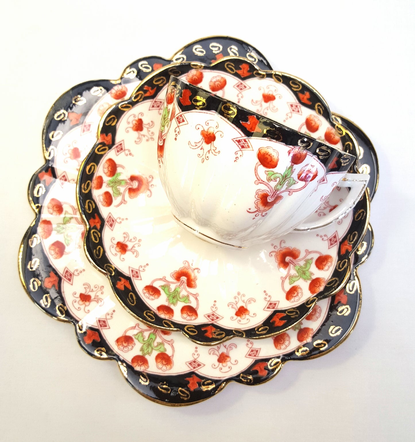 Rare Antique Mayer & Sherratt Fine Bone China Trio – Circa 1906–1920, Stoke-on-Trent, England