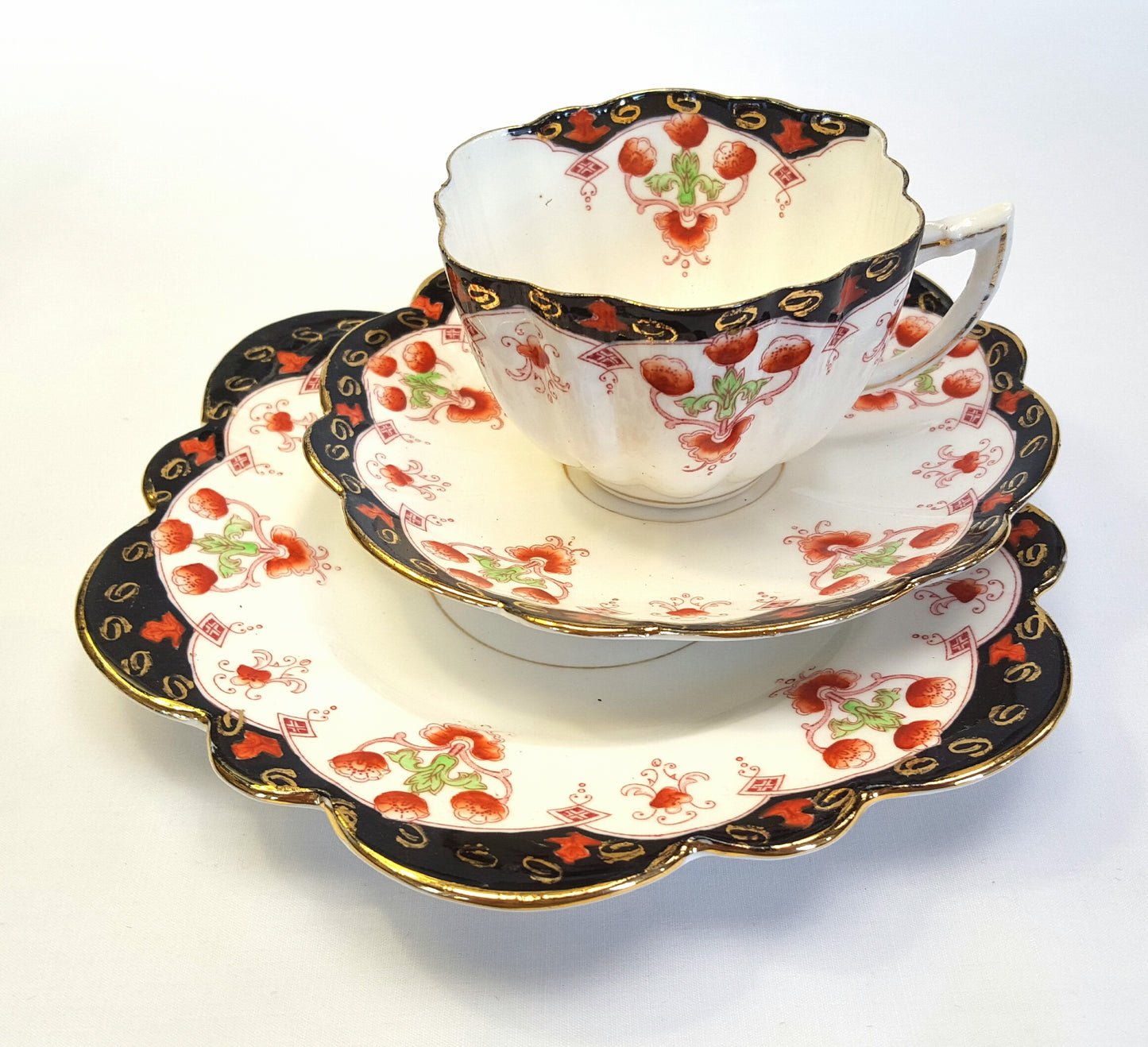 Rare Antique Mayer & Sherratt Fine Bone China Trio – Circa 1906–1920, Stoke-on-Trent, England