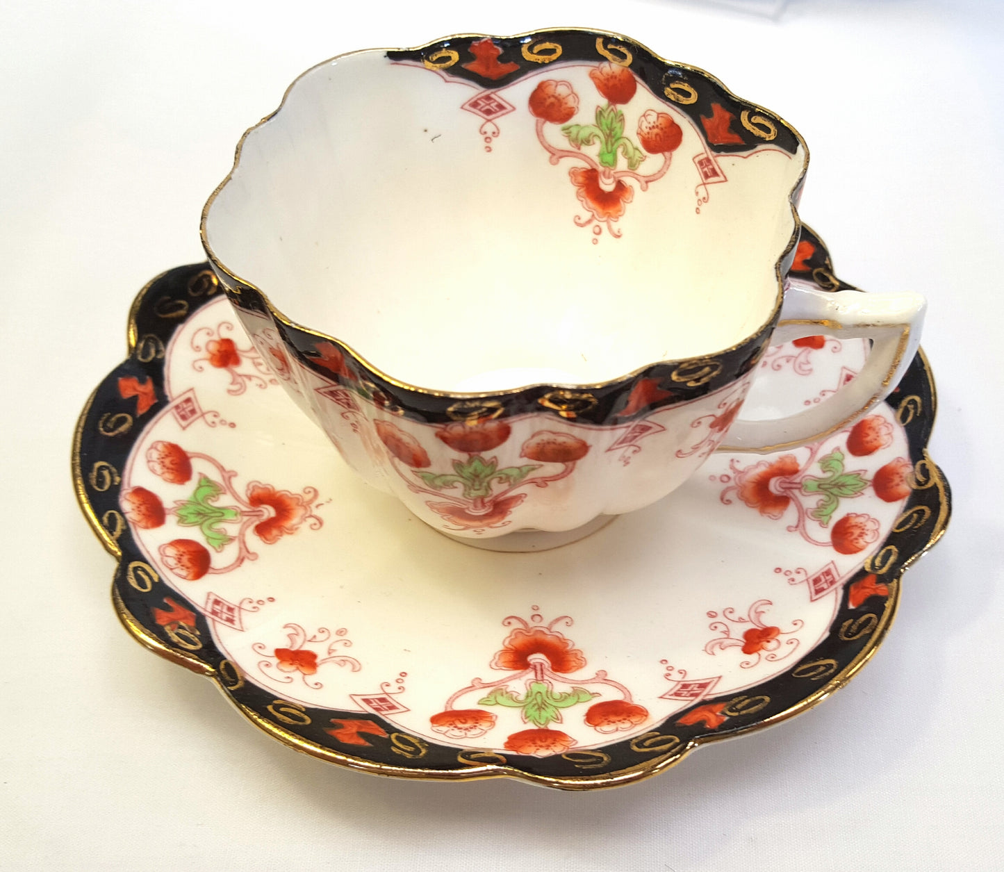 Rare Antique Mayer & Sherratt Fine Bone China Trio – Circa 1906–1920, Stoke-on-Trent, England