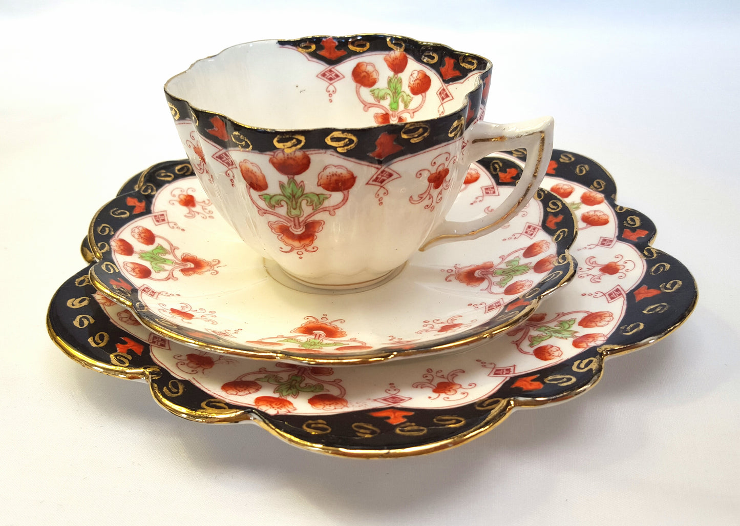 Rare Antique Mayer & Sherratt Fine Bone China Trio – Circa 1906–1920, Stoke-on-Trent, England
