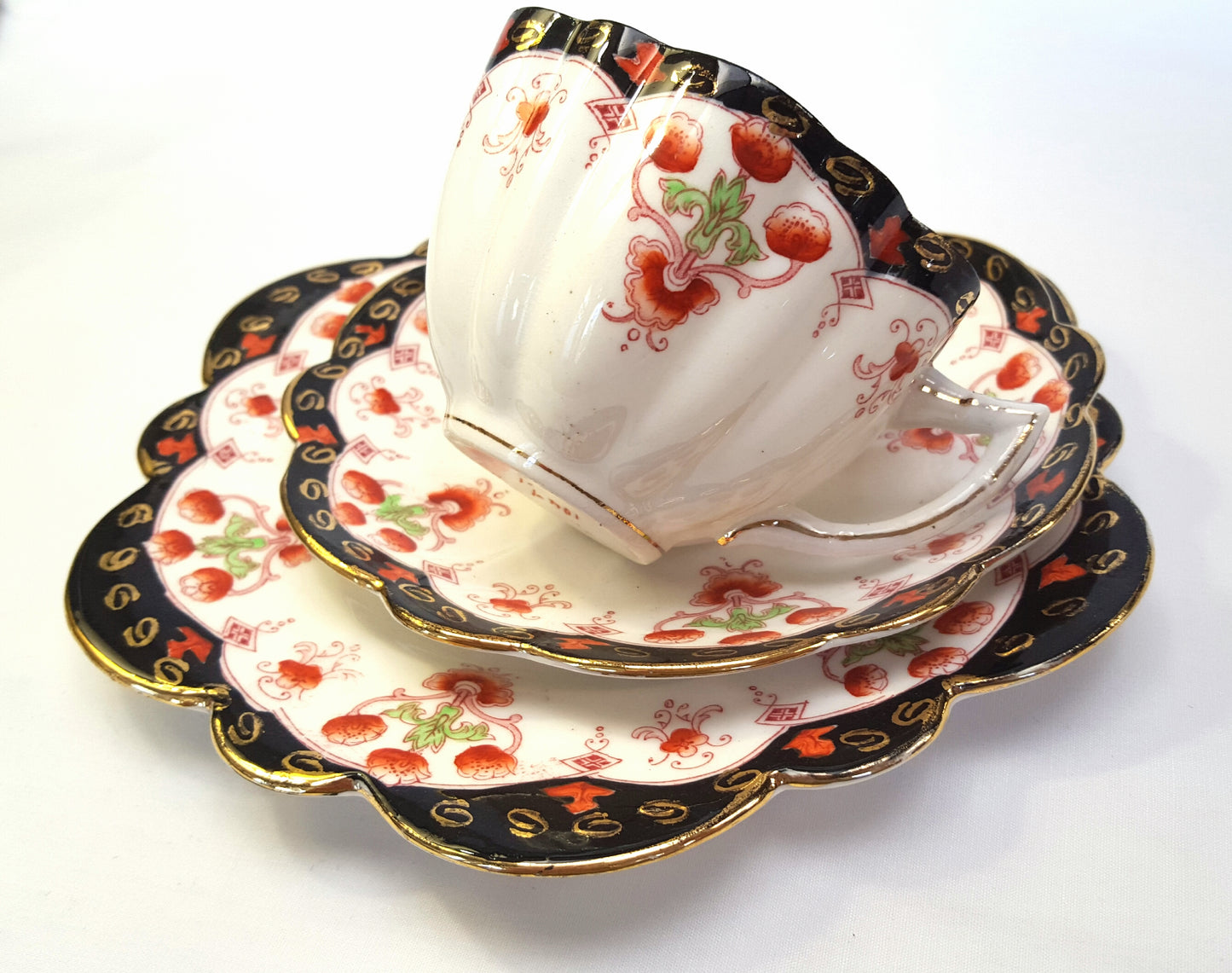 Rare Antique Mayer & Sherratt Fine Bone China Trio – Circa 1906–1920, Stoke-on-Trent, England