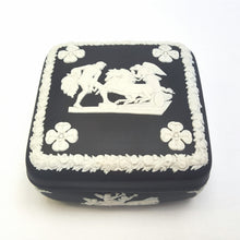 Load image into Gallery viewer, Black basalt Jasperware lidded trinket box
