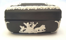 Load image into Gallery viewer, Black basalt Jasperware lidded trinket box
