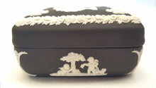 Load image into Gallery viewer, Black basalt Jasperware lidded trinket box
