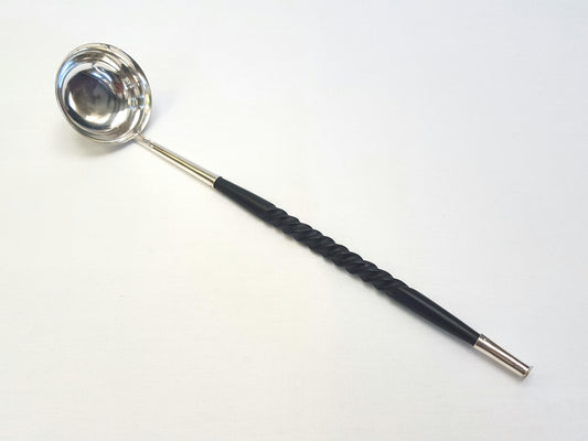Antique Silver-Plated Toddy Ladle with Twisted Ebony Handle