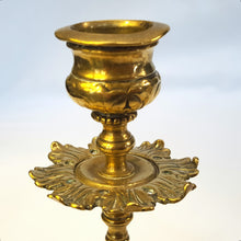 Load image into Gallery viewer, Pair of antique brass candlesticks
