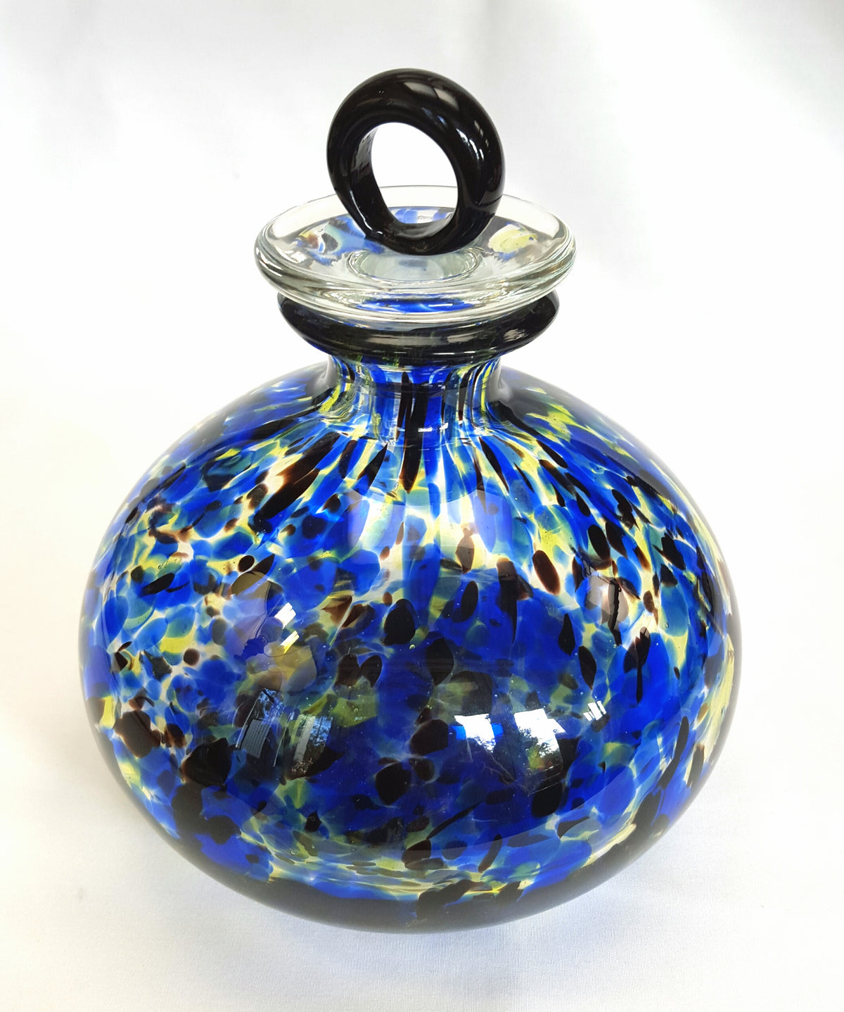 Striking and Highly Decorative Hand-Blown Art Glass Decanter