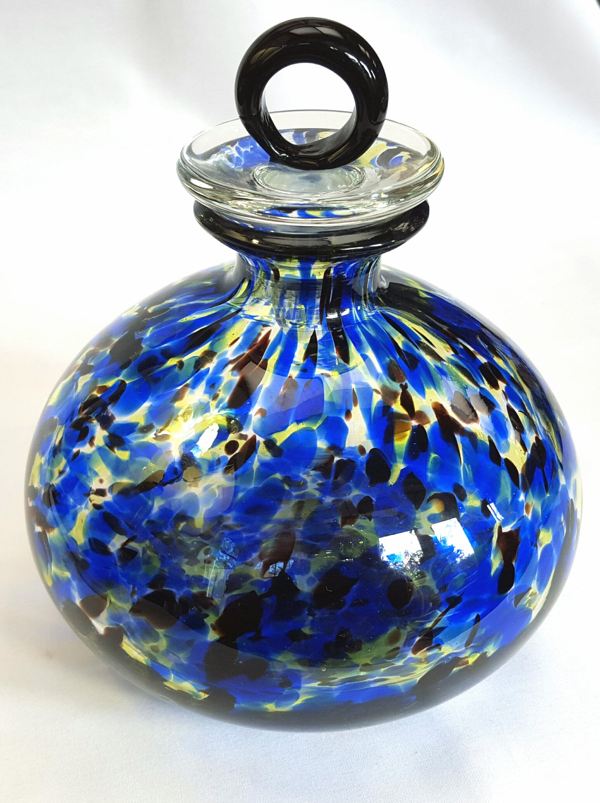 Striking and Highly Decorative Hand-Blown Art Glass Decanter