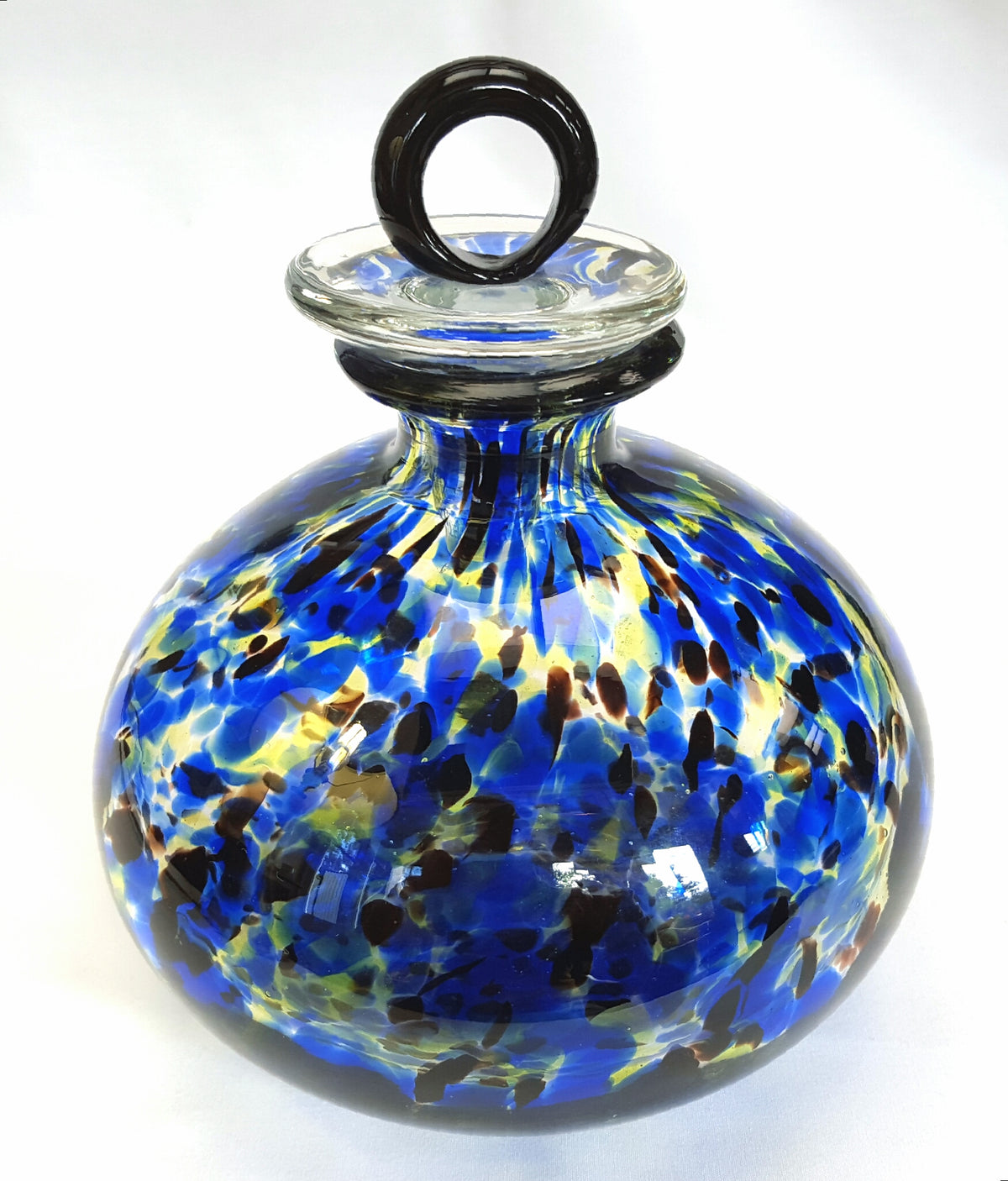 Striking and Highly Decorative Hand-Blown Art Glass Decanter