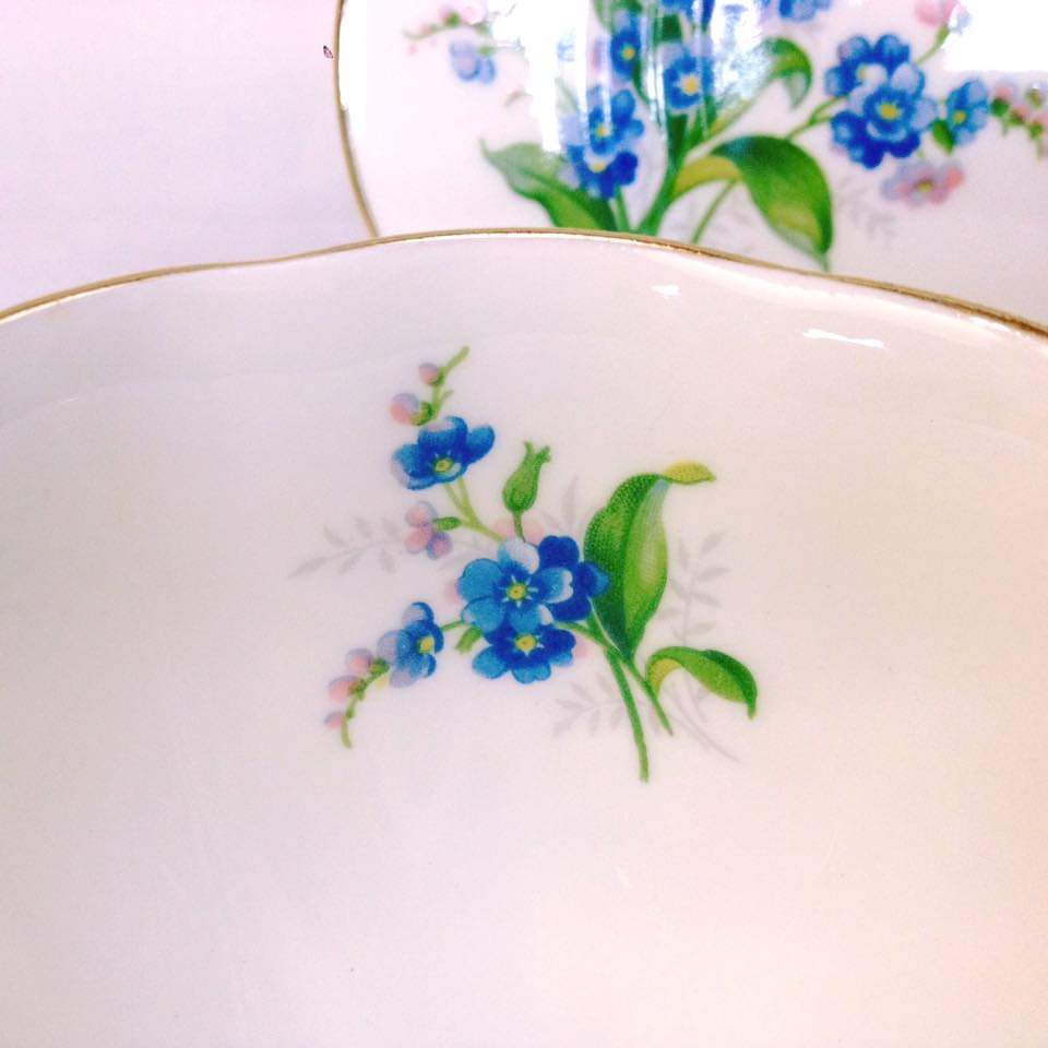 Vintage Royal Albert ‘Forget-me-not’ Bone China Trio – Made in England